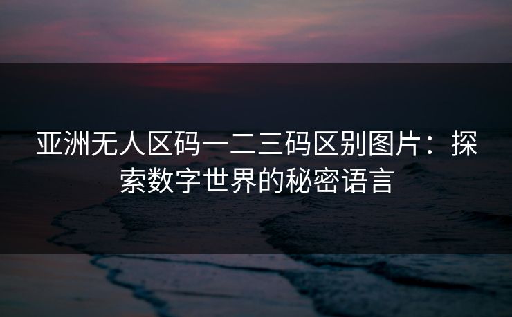 亚洲无人区码一二三码区别图片：探索数字世界的秘密语言